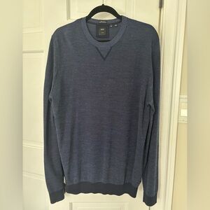 Boss Blue Crewneck Sweater with Ribbed Detailing